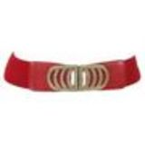 Ceinture élastique 6cm boucle à strass ALEXANDRINE Rouge - 9179-26982