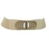 Ceinture élastique 6cm boucle à strass ALEXANDRINE Beige - 9179-26987