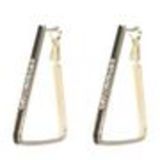 Boucles d'oreilles doré triangle strass de zirconia 9459 Noir - 9459-27110