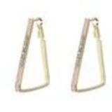Earrings triangle and rhinestones 9459 Pink - 9459-27111