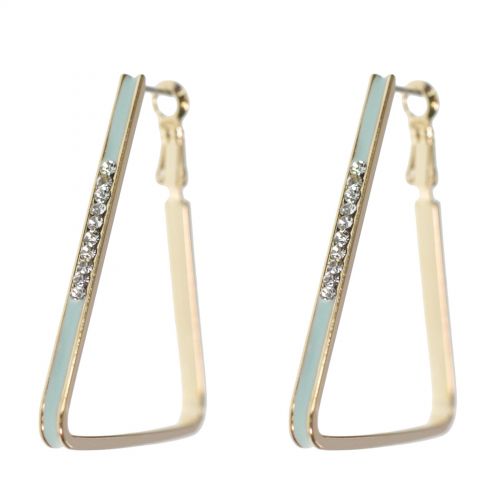 Boucles d'oreilles doré triangle strass de zirconia 9459