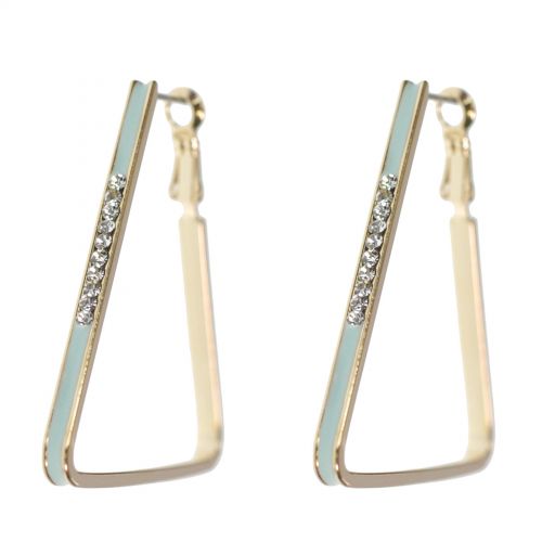 Boucles d'oreilles pendants à perles et strass, 9108 Doré Vert - 9459-27112