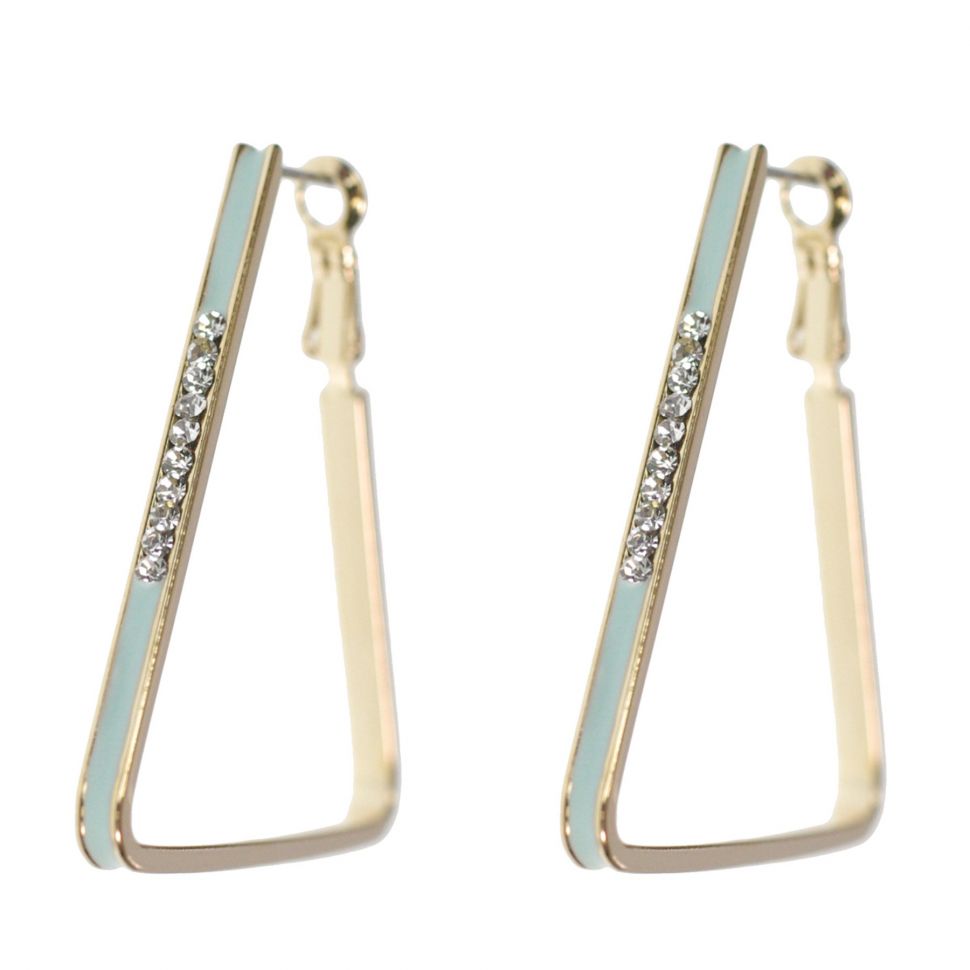 Boucles d'oreilles doré triangle strass de zirconia 9459 Vert - 9459-27112