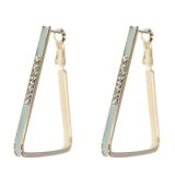 Boucles d'oreilles doré triangle strass de zirconia 9459