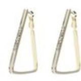 Earrings triangle and rhinestones 9459 White - 9459-27113