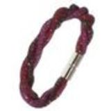Twisted rhinestone silver Bracelet 9487 Pink-Fuchsia - 9487-27327