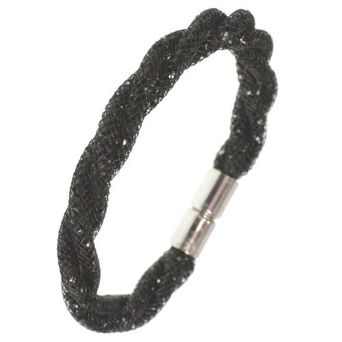 Bracelet Twist Crystal Dust Argenté 9487 Noir - 9487-27328