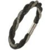 Twisted rhinestone silver Bracelet 9487 Black-White - 9487-27333