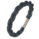Twisted rhinestone silver Bracelet 9487 Blue petrol - 9487-27334