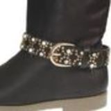 Paire de bijoux de bottes en croute de cuir cristal, 8918 Brun Black (Golden) - 9488-27338