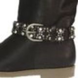 Paire de bijoux de bottes en croute de cuir cristal, 8918 Brun Noir (Argenté) - 9488-27339