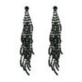 Wings strass earrings , 6348 Black Black - 9500-27460