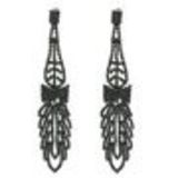 Wings strass earrings , 6348 Black Black - 9499-27464