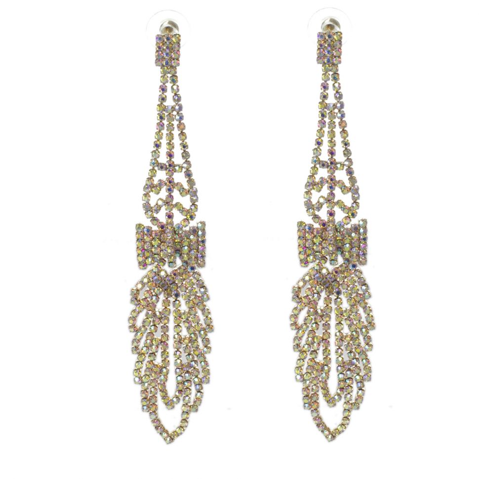 Boucles d'oreilles Noeud papillon strass cristal 9499 Doré - 9499-27466