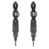 Boucles d'oreilles strass ailes , 6348 Noir Noir - 9501-27468