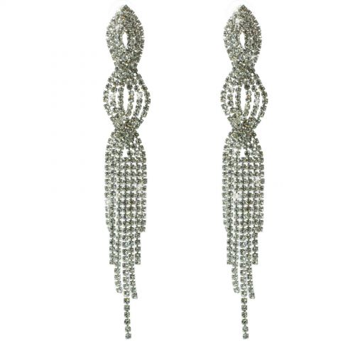 Boucles d'oreilles longues cristal 9501 Blanc - 9501-27469