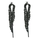 Wings strass earrings , 6348 Black