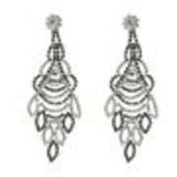 Boucles d'oreilles cristal 9504 Noir-blanc - 9504-27483