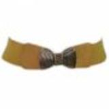 Ceinture élastique large Noeud papillon, Blanc Jaune - 9539-27745