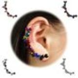 Boucles d'oreilles lamelles coloré, 2062