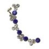 boucle d'oreille perles 8 mm, clous d'oreilles perles 16 mm, 9050 Doré Bleu - 9577-27977