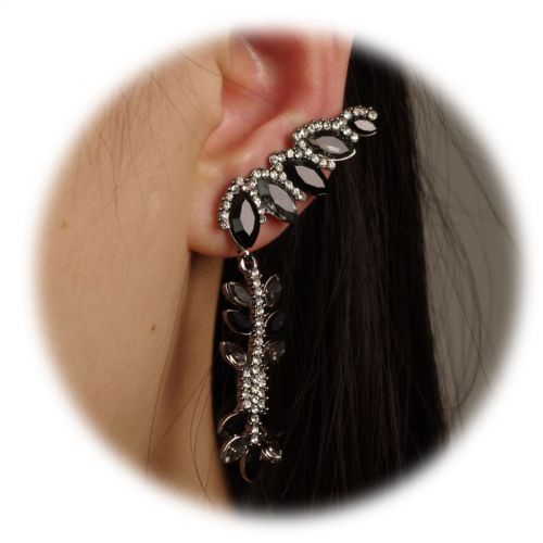 boucle d'oreille perles 8 mm, clous d'oreilles perles 16 mm, 9050 Doré Noir - 9578-27986