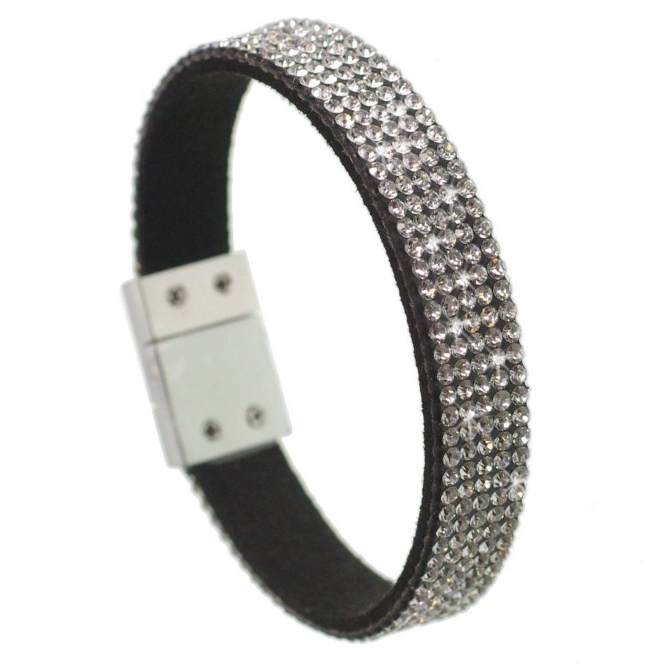 Bracelet Strass cristal 5 rangs MAELIS Noir (Blanc) - 7001-28029