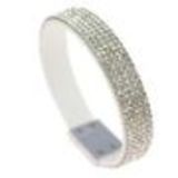 Five rows rhinestones bracelet Cara White - 7001-28036