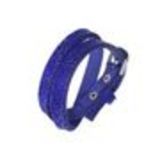 Bracelet double tours strass et boucle, 7928 Bleu cyan Bleu cyan - 9605-28221