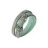 Bracelet double tours strass et boucle, 7928 Bleu cyan Opaline Green - 9605-28222