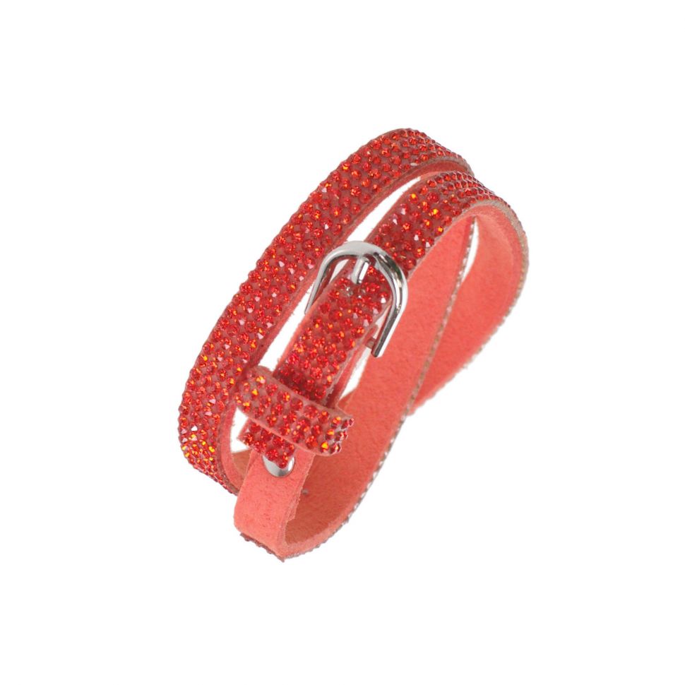Rhinestones wrap bracelet Cosima Red fire - 9605-28237