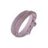 Bracelet double tours strass et boucle, 7928 Bleu cyan Mauve - 9605-28244