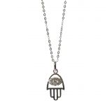 Collier main de Fatima strass rhodié 9616