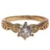 Copper Ring Rhinestone zirconium crystal golden with gold, LYNCIA