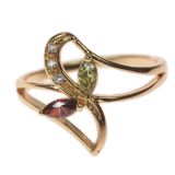 Kupferring Strass Zirconiumkristall golden mit gold OCEANE