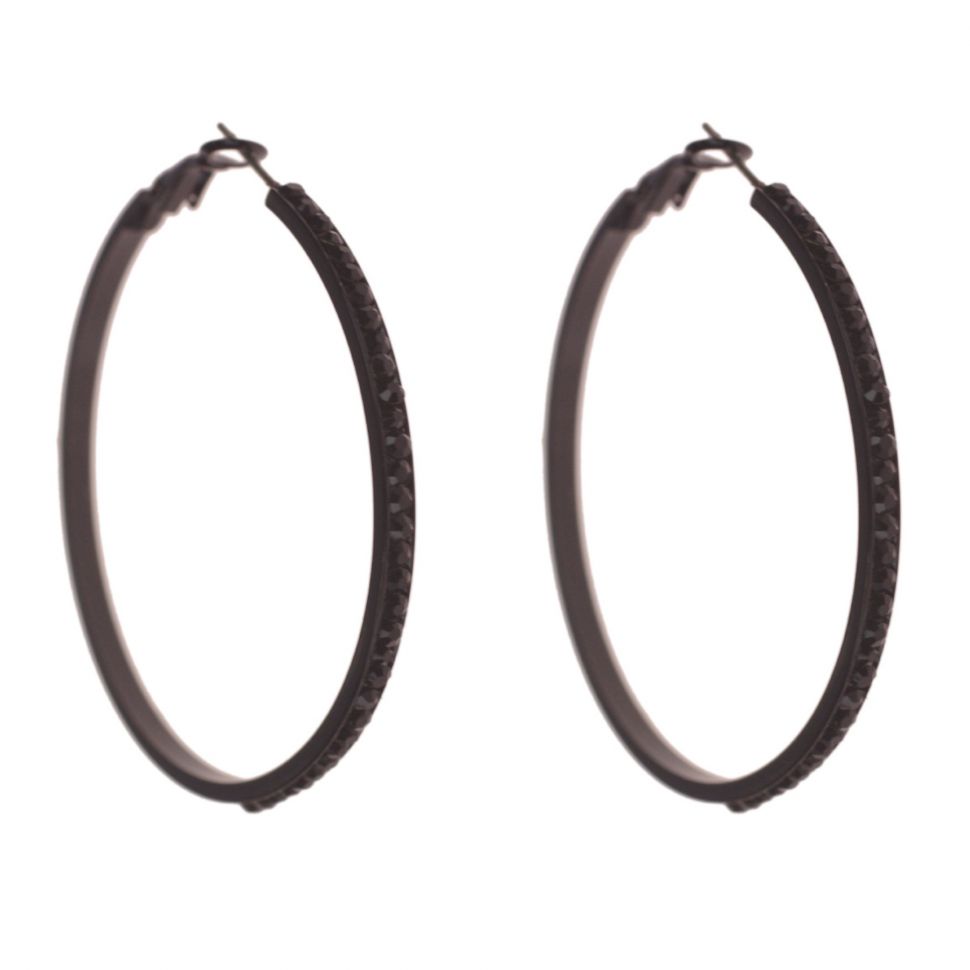 Boucles d'oreilles créole 50 mm, rhodié ARZU