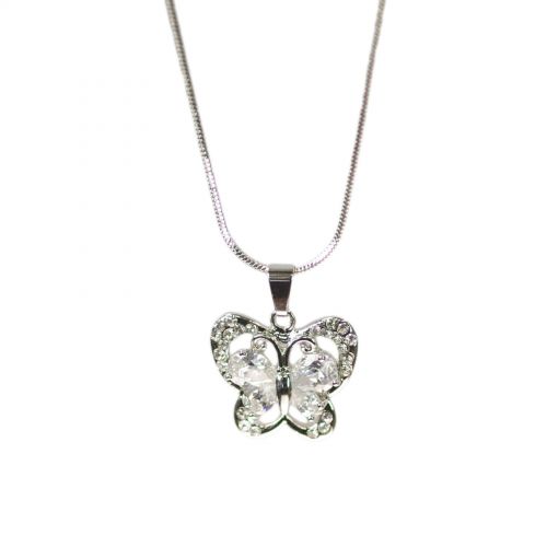 Collier papillon fantaisie cristal Evanna