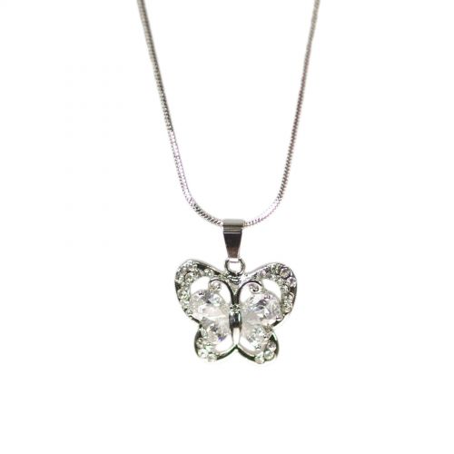  Fashion necklace crystal EVANNA Silver (White) - 9672-28737