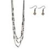 Parrure Collier et Boucles d'oreilles LOU-ANNE Noir (Gris) - 9682-28806