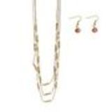 Parrure Collier et Boucles d'oreilles LOU-ANNE Beige (Doré) - 9682-28808