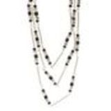 Parrure Collier et Boucles d'oreilles LOU-ANNE Blanc-noir - 9682-28810