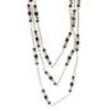 Pearls necklace LOU-ANNE White-Black - 9682-28810