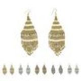 Boucles d'oreilles pendants à perles et strass, 9108 Doré