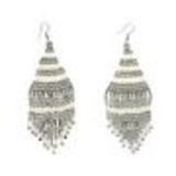 Boucles d'oreilles pendants à perles et strass, 9108 Doré Silver (White) - 9709-29142