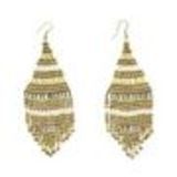 Boucles d'oreilles pendants à perles et strass, 9108 Doré Golden (White) - 9709-29143