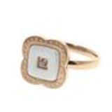 Bague infini Zirconium fleurs rodhié, 8521 Argenté Golden (White) - 9716-29175