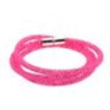 Slim multi-rows wrap bracelet Sila Fuchsia - 9485-29385