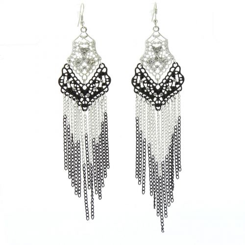 Boucles d'oreilles Kaeling Argenté (noir) - 9757-29390