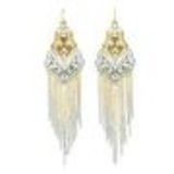 Boucles d'oreilles pendants à perles et strass, 9108 Doré new - 9757-29391