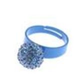 Bague aliiage strass Bleu - 2937-29495